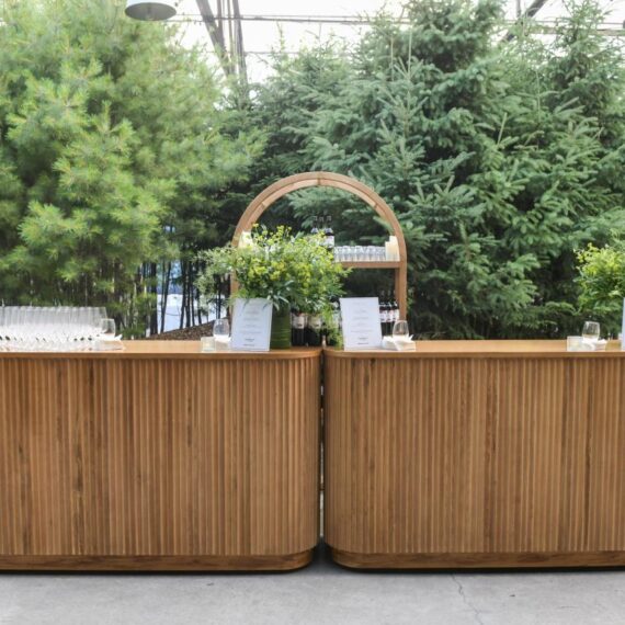 BAR-090 | SYDNEY FLUTED 6FT BAR NATURAL WOOD