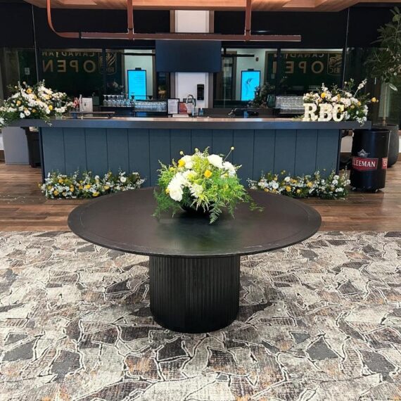 CASUAL-162 | SYDNEY FLUTED ROUND DINING TABLE BLACK WOOD