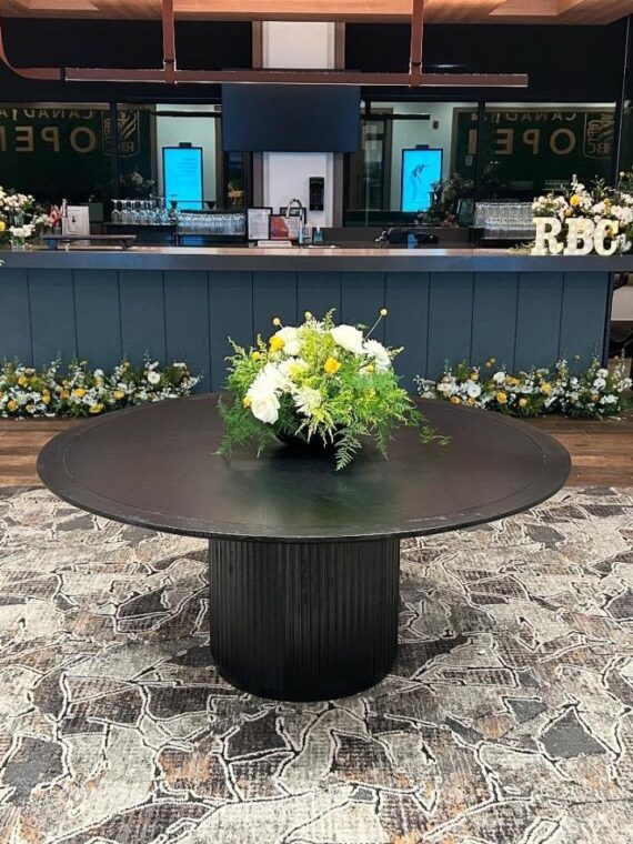 CASUAL-162 | SYDNEY FLUTED ROUND DINING TABLE BLACK WOOD