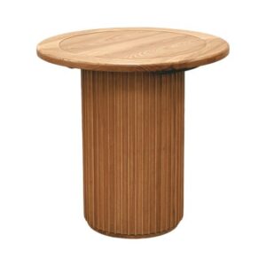 CASUAL-171 | SYDNEY FLUTED ROUND CAFÉ TABLE NATURAL WOOD