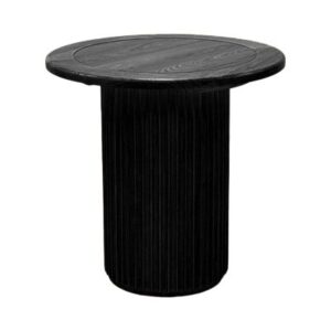 CASUAL-172 | SYDNEY FLUTED ROUND CAFÉ TABLE BLACK WOOD