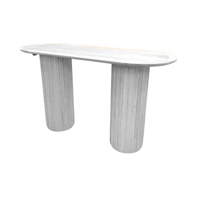 COMM-020 | SYDNEY FLUTED OVAL COMMUNAL TABLE WHITE WOOD