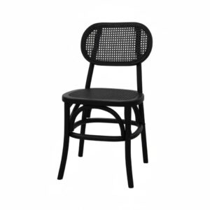 CH-162 | NAPA CANE OVAL DINING CHAIR BLACK WOOD