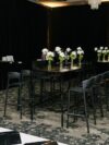 COMM-018 | COMMUNAL TABLE BLACK FRAME WITH PLEXI TOP