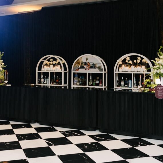 BAR-092 | SYDNEY FLUTED 6FT BAR BLACK WOOD