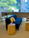 ET-075 | SYDNEY FLUTED ROUND END TABLE NATURAL WOOD