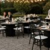 CASUAL-152 | SYDNEY FLUTED OVAL DINING TABLE BLACK WOOD