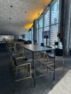 COMM-018 | COMMUNAL TABLE BLACK FRAME WITH PLEXI TOP