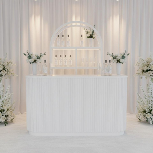 BAR-088 | SYDNEY ARCHED BAR SHELF WHITE WOOD