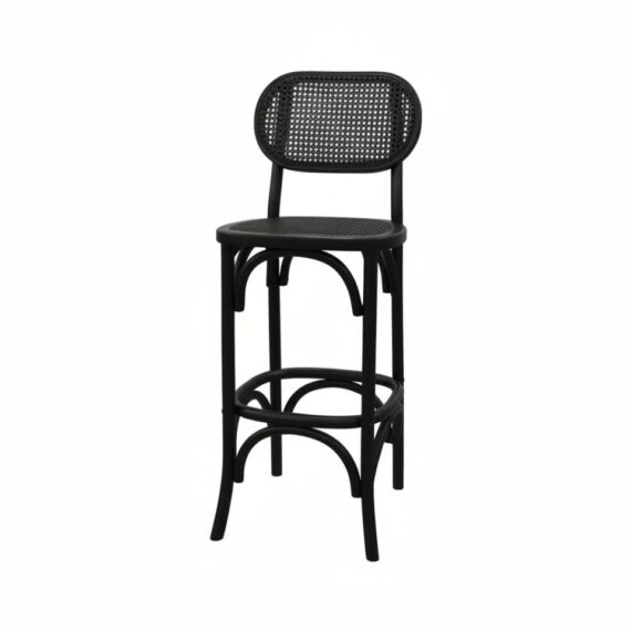 BS-182 | NAPA CANE OVAL BARSTOOL BLACK WOOD
