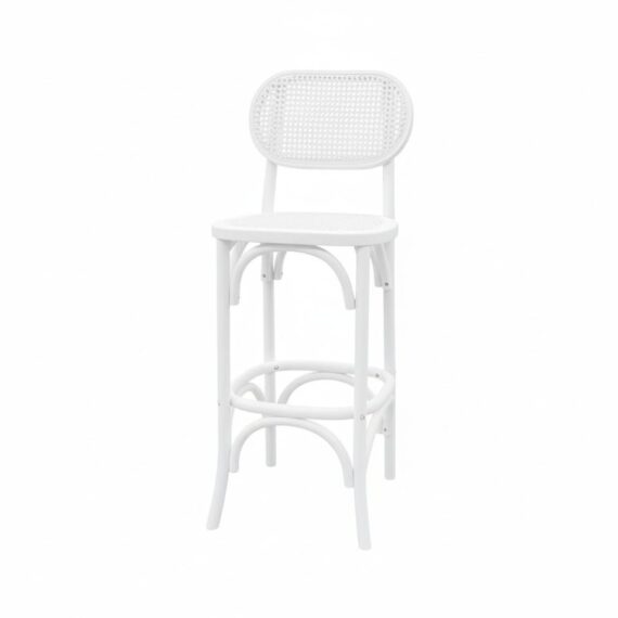 BS-180 | NAPA CANE OVAL BARSTOOL WHITE WOOD
