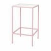 CRU-131 | SQ. PASTEL PINK FRAME CRUISER TABLE WITH PLEXI TOP