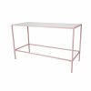 COMM-031 | COMMUNAL TABLE PASTEL PINK FRAME WITH PLEXI TOP