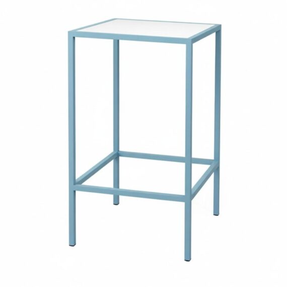 CRU-132 | SQ. PASTEL BLUE FRAME CRUISER TABLE WITH PLEXI TOP