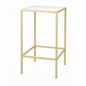 CRU-133 | SQ. PASTEL YELLOW FRAME CRUISER TABLE WITH PLEXI TOP