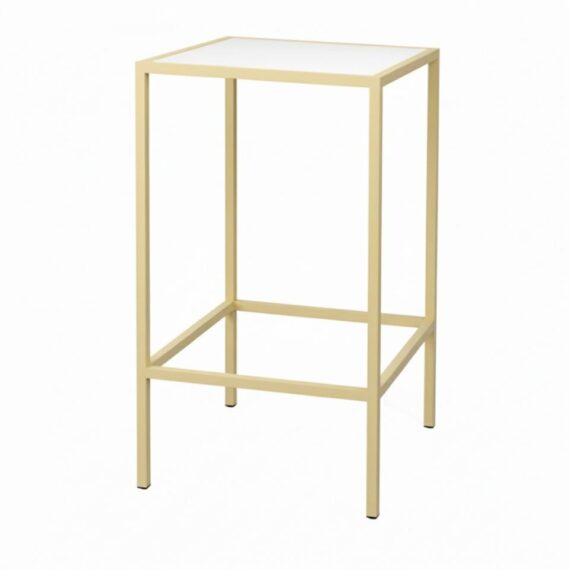 CRU-133 | SQ. PASTEL YELLOW FRAME CRUISER TABLE WITH PLEXI TOP