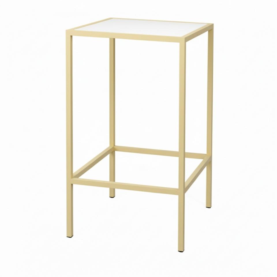CRU-133 | SQ. PASTEL YELLOW FRAME CRUISER TABLE WITH PLEXI TOP