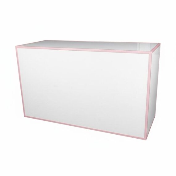 BAR-111 | 6FT BAR PASTEL PINK FRAME WITH PLEXI