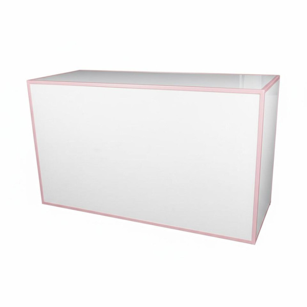 BAR-111 | 6FT BAR PASTEL PINK FRAME WITH PLEXI