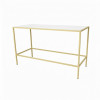 COMM-033 | COMMUNAL TABLE PASTEL YELLOW FRAME WITH PLEXI TOP