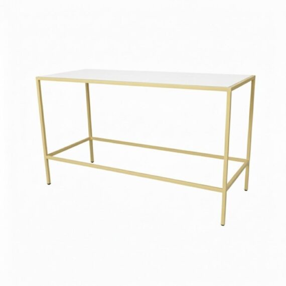 COMM-033 | COMMUNAL TABLE PASTEL YELLOW FRAME WITH PLEXI TOP