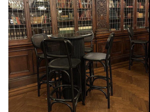 CRU-073 | SYDNEY FLUTED ROUND CRUISER TABLE BLACK WOOD