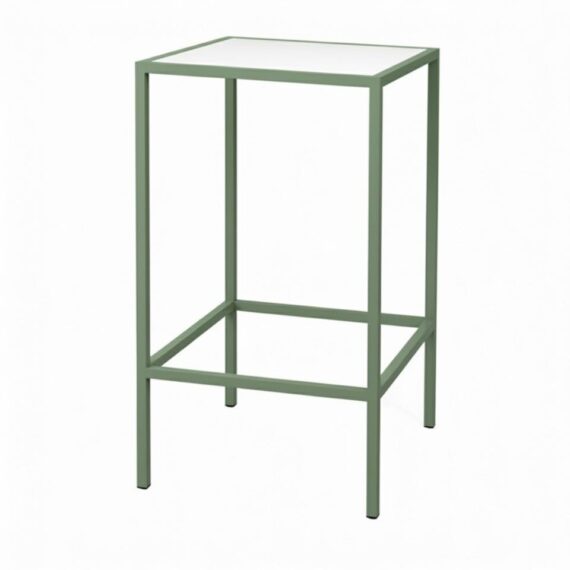 CRU-130 | SQ. PASTEL GREEN FRAME CRUISER TABLE WITH PLEXI TOP