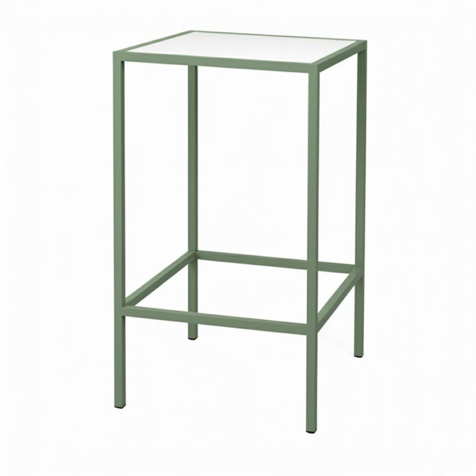 CRU-130 | SQ. PASTEL GREEN FRAME CRUISER TABLE WITH PLEXI TOP