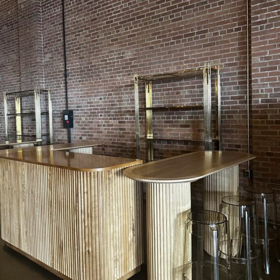 BAR-090 | SYDNEY FLUTED 6FT BAR NATURAL WOOD