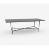 CASUAL-130 | 8FT RECTANGULAR BLACK FRAME DINING TABLE WITH PLEXI TOP