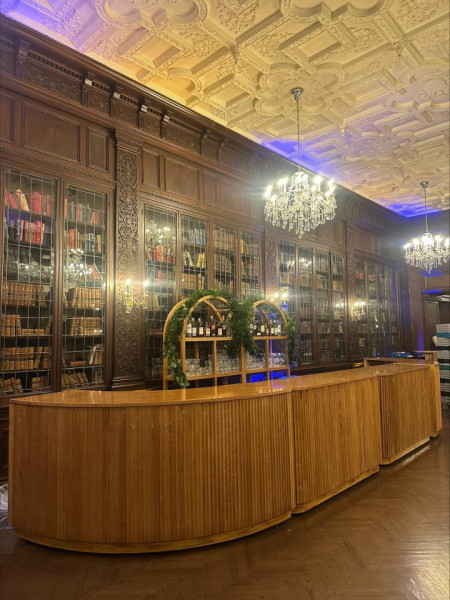 BAR-087 | SYDNEY ARCHED BAR SHELF NATURAL WOOD