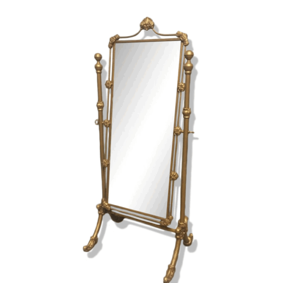 MISC-PROP-087 | ORNATE GOLD IRON FRAME CHEVAL MIRROR