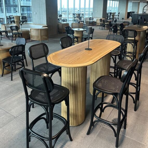 COMM-021 | SYDNEY FLUTED OVAL COMMUNAL TABLE NATURAL WOOD