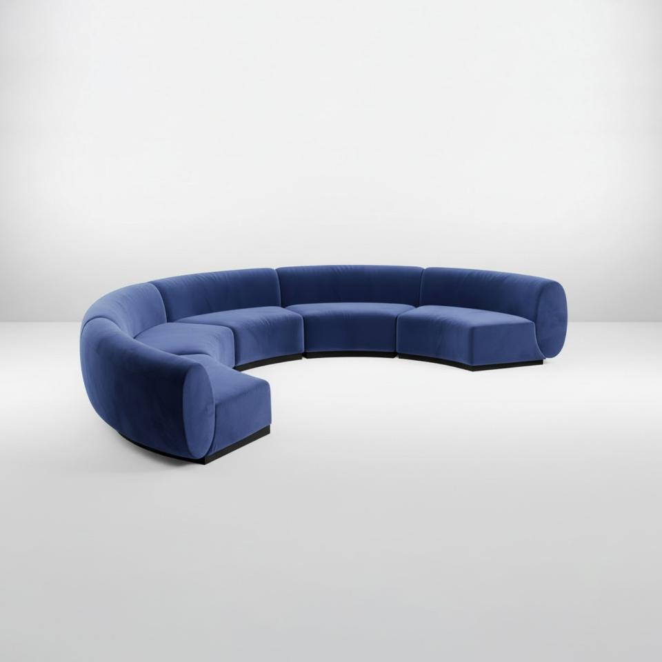 SS-810-SETUP-060 | BELLAGIO 5 PIECE ARMLESS CURVED SOFA