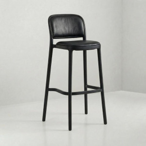 BS-205 | GRIFFIN BARSTOOL BLACK LEATHER