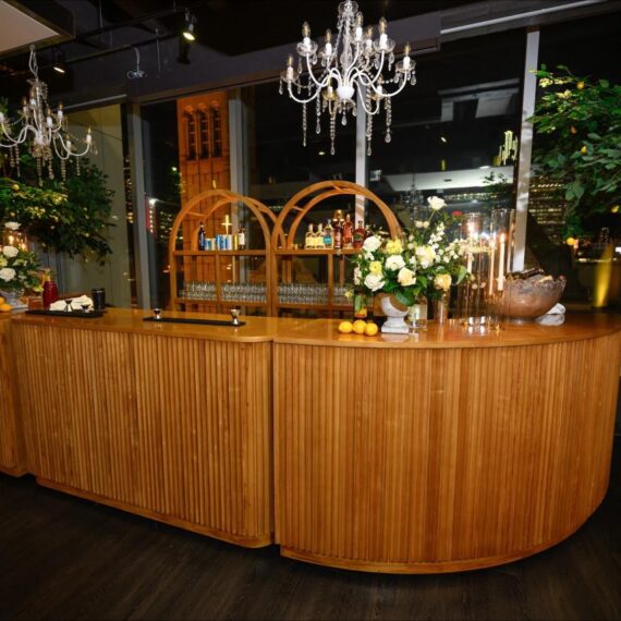 BAR-090 | SYDNEY FLUTED 6FT BAR NATURAL WOOD
