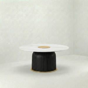 CT-111 | MARBLE FLUTED COFFEE TABLE BLACK