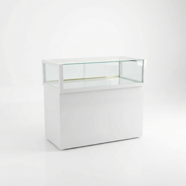 MISC-PROP-089 | GLASS TOP WHITE DISPLAY CASE