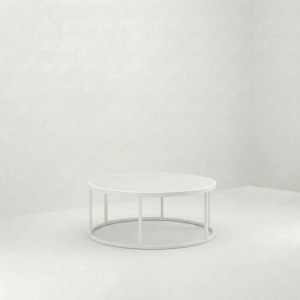 CT-081 | ROUND WHITE FRAME COFFEE TABLE