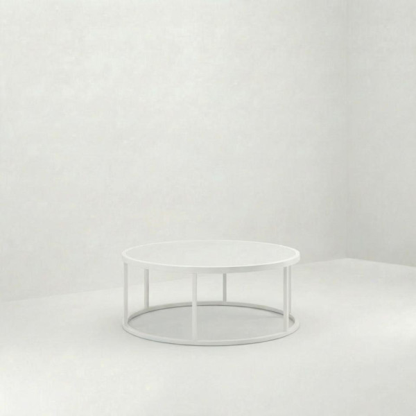 CT-081 | ROUND WHITE FRAME COFFEE TABLE