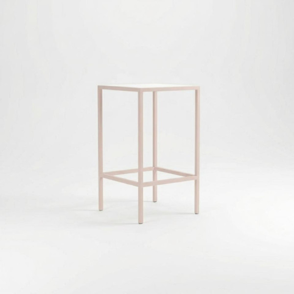 CRU-131 | SQ. PASTEL PINK FRAME CRUISER TABLE WITH PLEXI TOP