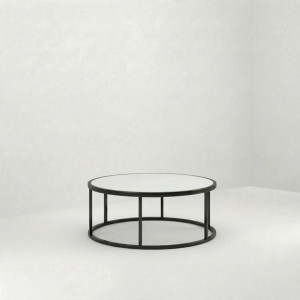 CT-082 | ROUND BLACK FRAME COFFEE TABLE