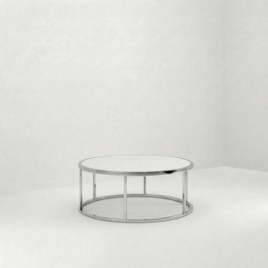 CT-083 | ROUND CHROME FRAME COFFEE TABLE