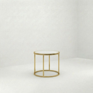 ET-100 | ROUND GOLD FRAME END TABLE