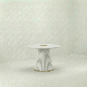 ET-110 | MARBLE FLUTED ACCENT TABLE WHITE
