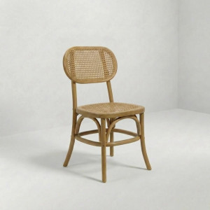 CH-161 | NAPA CANE OVAL DINING CHAIR NATURAL WOOD