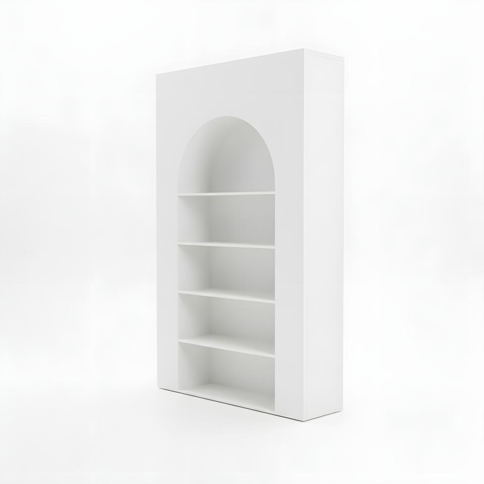 BAR-200 | ARCHED BOOK SHELF WHITE WOOD