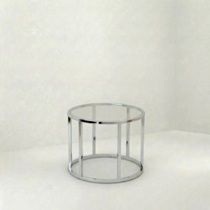 ET-103 | ROUND CHROME FRAME END TABLE