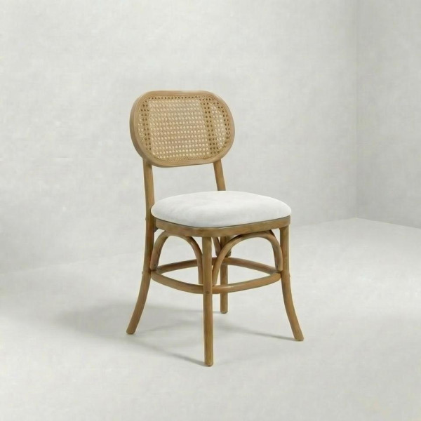 CH-161 | NAPA CANE OVAL DINING CHAIR NATURAL WOOD