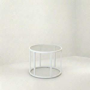 ET-101 | ROUND WHITE FRAME END TABLE